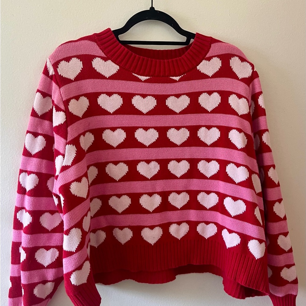 shiny by nature limited edition hearts all over sweater valentine’s day